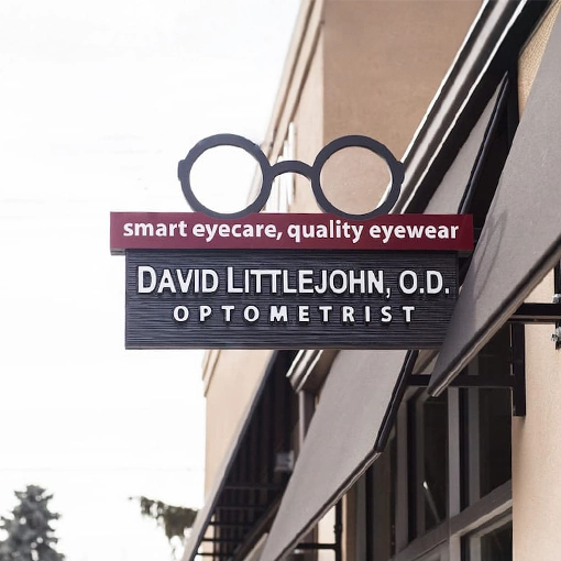Office Marquee On The Front Of David Littlejohn, O.D.